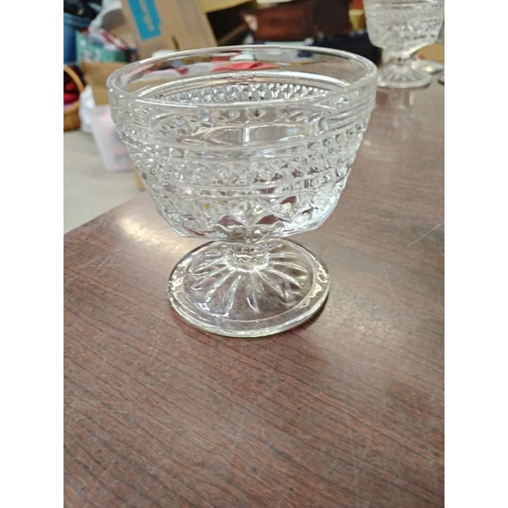 Vintage Anchor Hocking Wexford Clear Glass Champagne Sherbet Goblet 3 5/8